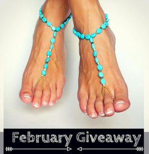 February Instagram Turquoise Barefoot Sandals Giveaway