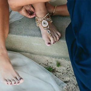 Bali Barefoot Sandals on a bride 