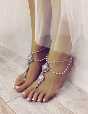 Scarlet Barefoot Sandals in Silver