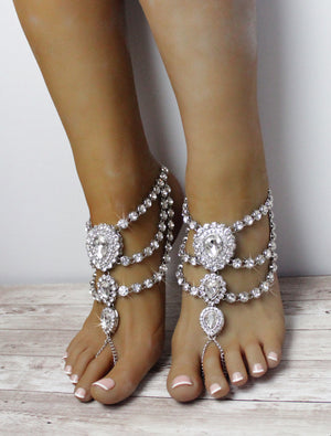 Aloha Silver Barefoot Sandals