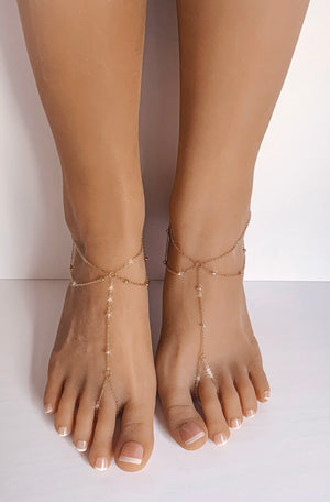 Amanda Rose Gold Barefoot Sandals