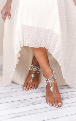 Gracie Silver Barefoot Sandals / Anklets
