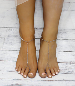 Maya Silver Barefoot Sandals
