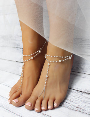 Sophia Silver Barefoot Sandals
