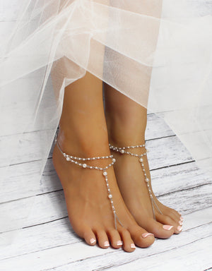 Sophia Silver Barefoot Sandals