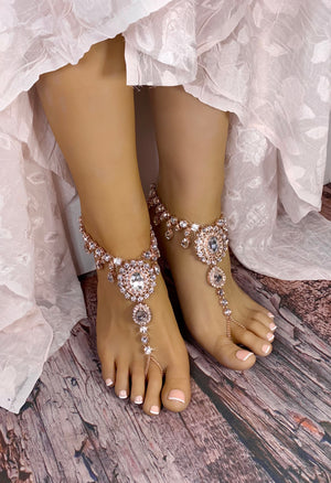 Starla Rose Gold Barefoot Sandals