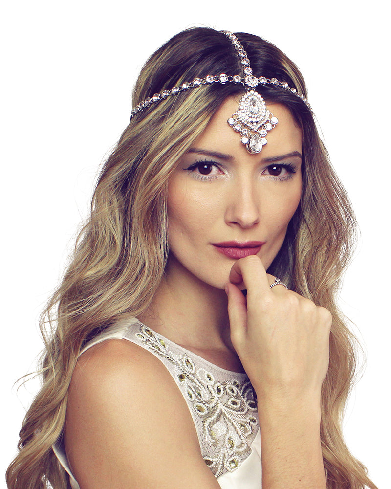 Leah Head Chain l Hair Jewelry for Bride l Boho Bride by Bare Sandals