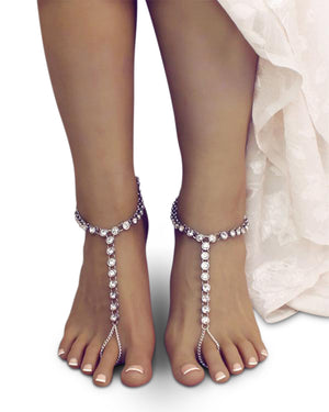 Aurora Silver Barefoot Sandals