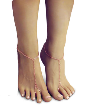 Leona Rose Gold Barefoot Sandals