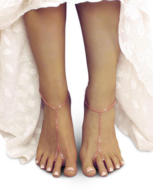 Leona Rose Gold Barefoot Sandals