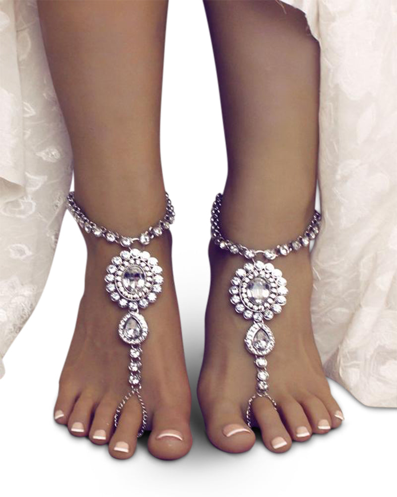 Zelda Silver Barefoot Sandals