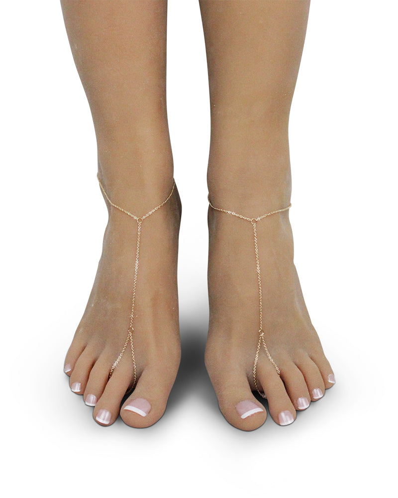Buy Set of 2 Gold-plated Contemporary Designer Barefoot Anklets for Women  Online at Silvermerc – Silvermerc Designs