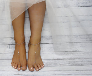 Rina Silver Barefoot Sandals