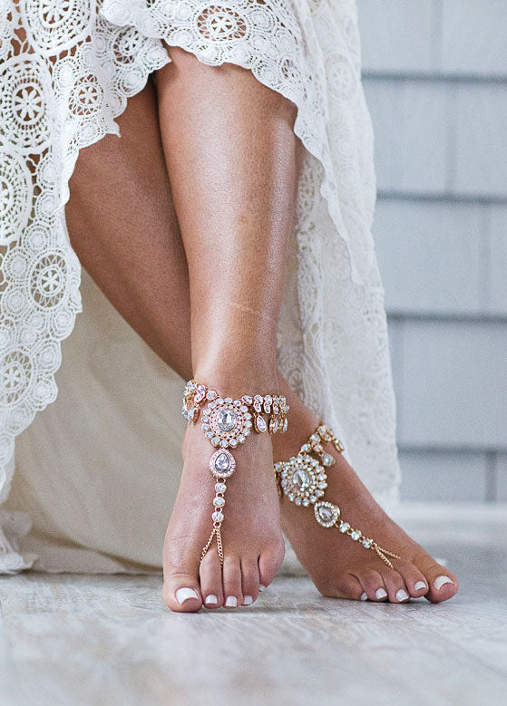 Amazon.com: Lace Barefoot Sandals, Bridal accessory, Nude shoes, Foot  thongs, French Lace, Sexy, Beach wedding Anklet, bottomless shoes :  Handmade Products