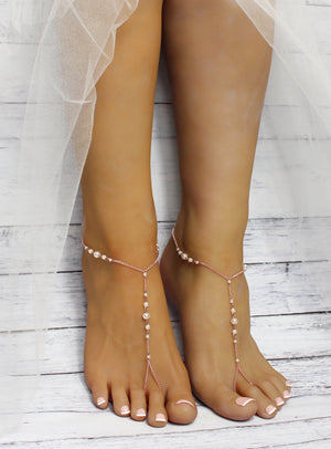 Tia Rose Gold Barefoot Sandals