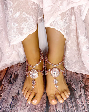 Aida Rose Gold Barefoot Sandals