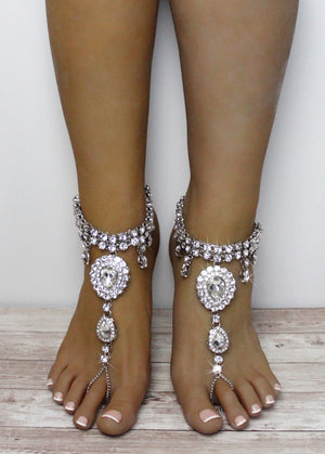 Amelia Silver Barefoot Sandals