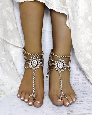 Amour Gold Barefoot Sandals