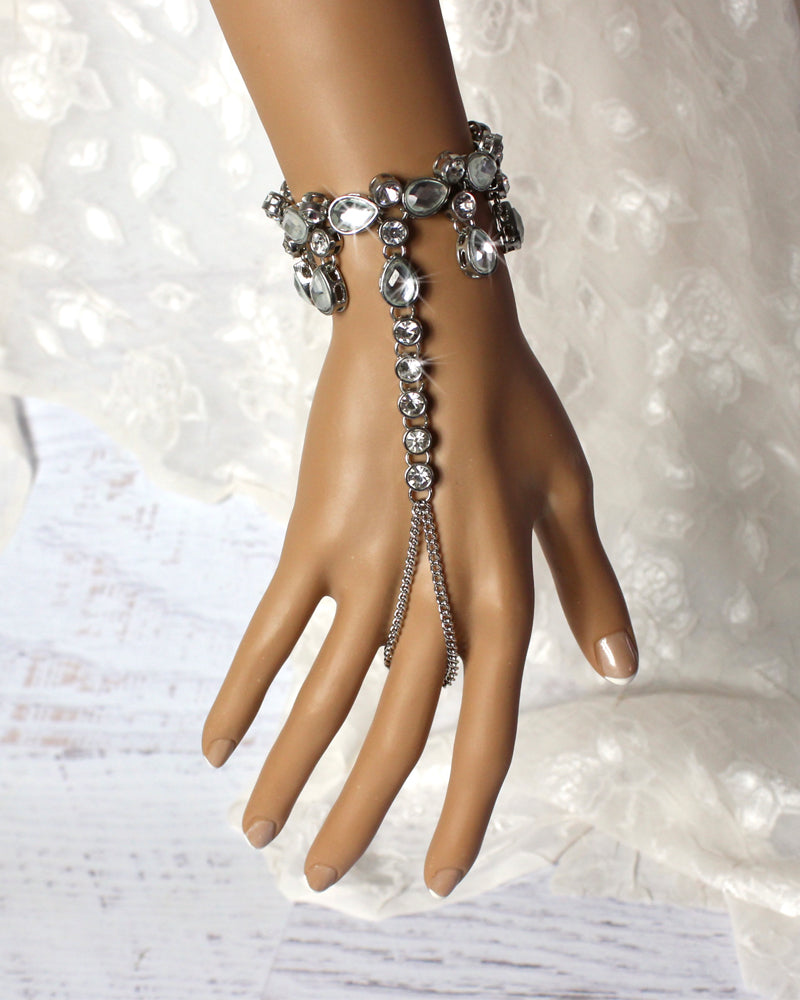 Faith Silver Hand Chain Boho bracelet for beach bride by Bare Sandals