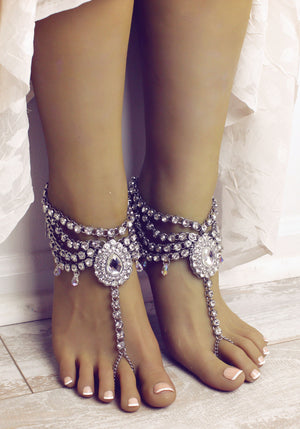 Fatima Silver Barefoot Sandals