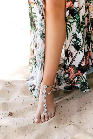 Niana Silver Barefoot Sandals