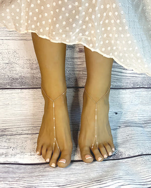 Leona Gold Barefoot Sandals