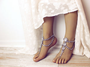 Luna Silver Barefoot Sandals