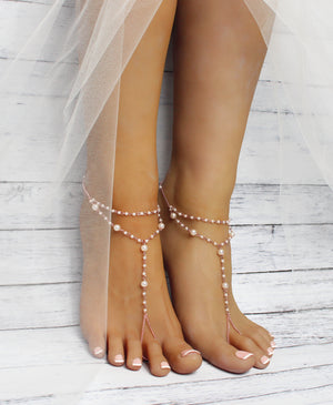 Sophia Rose Gold Barefoot Sandals