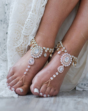 Starla Gold Barefoot Sandals