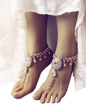 Starla Gold Barefoot Sandals