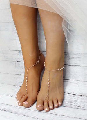 Tia Gold Barefoot Sandals