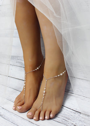 Tia Silver Barefoot Sandals